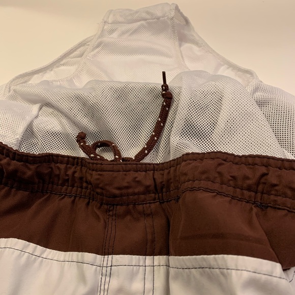 Men’s Islander navy blue/brown swim trunks sz lrg - Picture 4 of 6